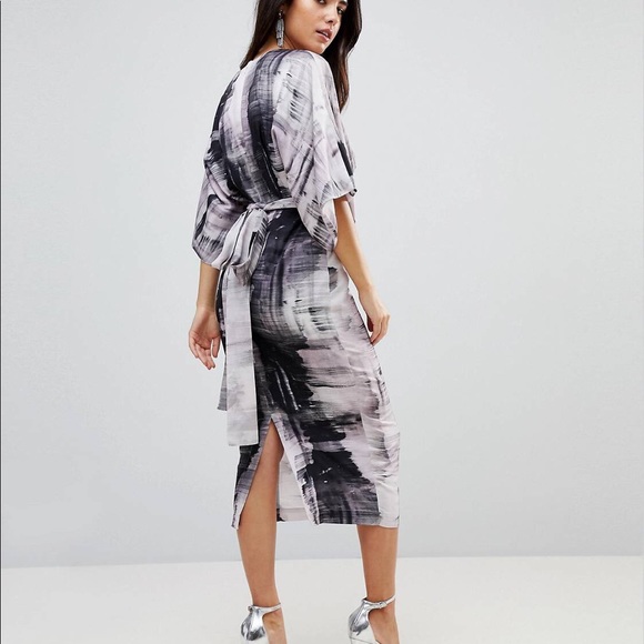ASOS Kimono Dress in Abstract Print - Picture 3 of 4